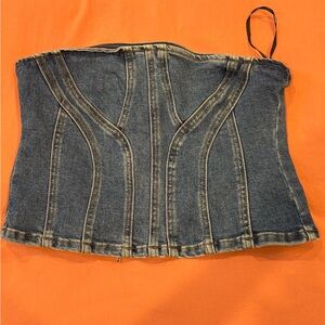 FOREVER 21 BRAND NEW REWORKED DENIM TUBE TOP
